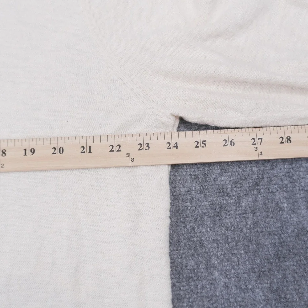 Charleston Threads Henley Hoodie Men Large Cream Linen Cotton Blend Knit Sweater